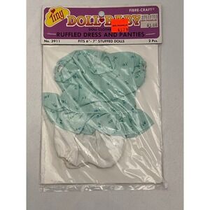 Vintage Tiny Doll Baby Ruffled Dress & Panties‎ for 6-7" Dolls Fibre-Craft